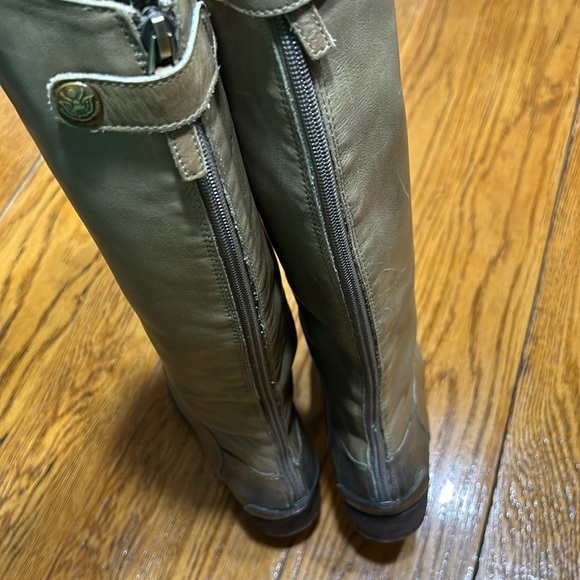 Sam Edelman Penny leather riding boots. Color is greenish:gray. Size 7.5. - Picture 3 of 13